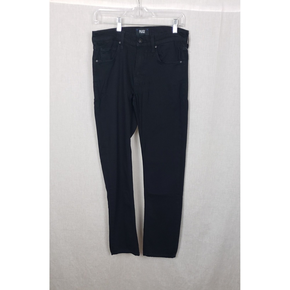 PAIGE Lennox Slim Fit Black Pants Mens 29 Transcend Fabric USA Sleek Edgy Casual